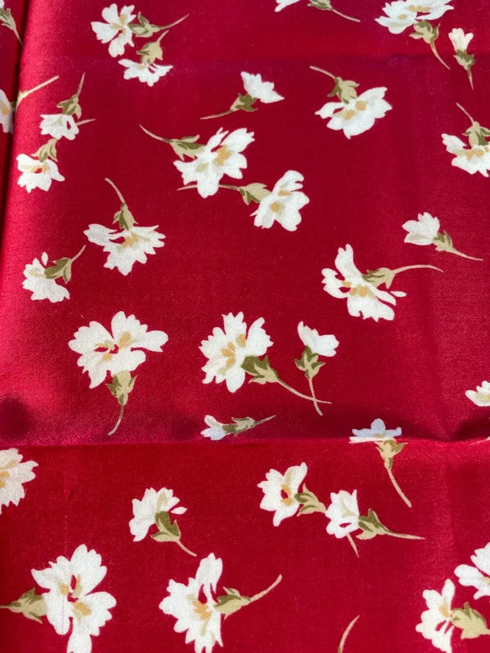 Vintage DAKS London Cotton Scarf Red Floral Check Border 19